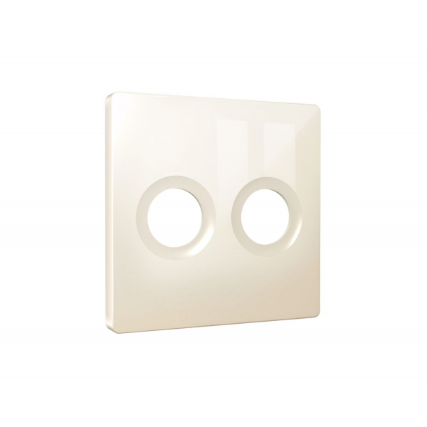 Лицевая панель Alfa (Бежевый глянец) для TV двойной розетки Quant Ambrella Volt AP3133