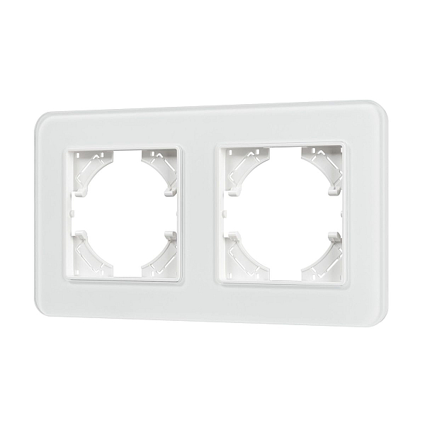 Рамка на 2 поста стеклянная Arlight FRM-OMALI-SFGS-2-WH 049708