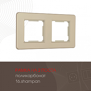 Рамка двухместная Arte Milano 502.16-2.shampan