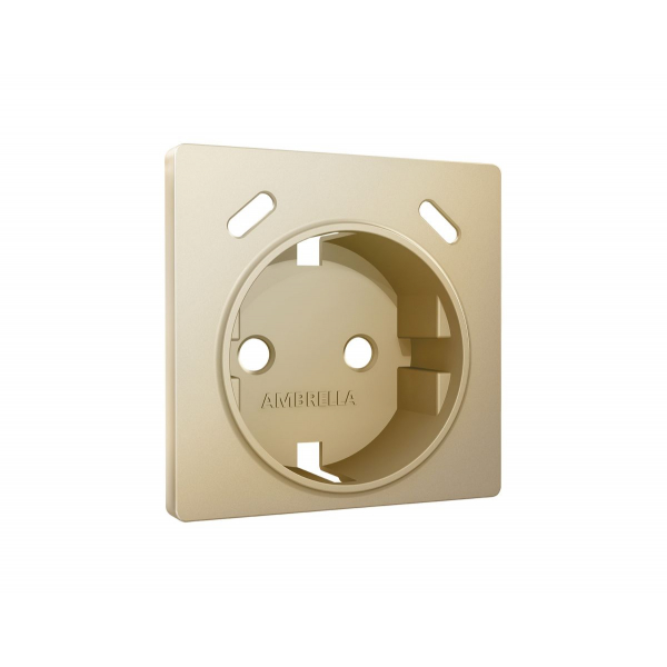 Лицевая панель Alfa (Шампань) для электрической розетки с/з со шторками 2USB C+C Quant Ambrella Volt AP6105