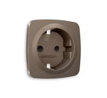 Лицевая панель для розетки с/з со шторками Ambrella Volt Omega OP6370