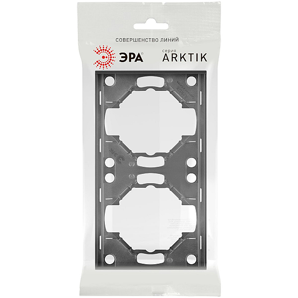 Рамка для розеток и выключателей ЭРА Arktik 16-5002-06 на 2 поста графит Б0070559