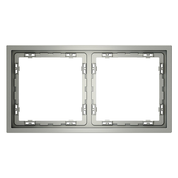 Рамка пластиковая Voltum S70 на 2 поста, (сталь) VLS100205