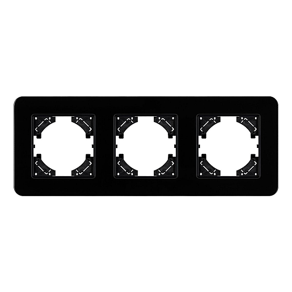 Рамка на 3 поста стеклянная Arlight FRM-OMALI-GS-3-BK 049697