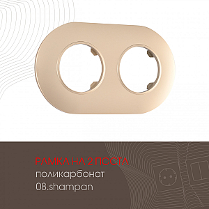 Рамка двухместная Arte Milano 502.08-2.shampan