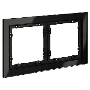 Рамка на 2 поста Voltum S70 VLS110208 (черный,стекло)