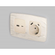 Лицевая панель для розетки с/з со шторками 2USB A+C Ambrella Volt Omega OP3100