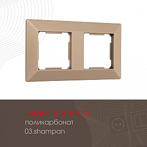Рамка двухместная Arte Milano 503.03-2.shampan