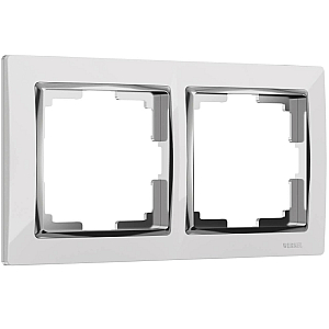 Рамка на 2 поста Werkel Snabb белый/хром W0021901 4690389160721