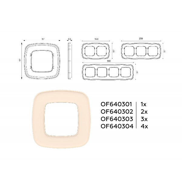 Рамка трехместная Ambrella Volt Coint OF640303 Рамка трехместная Ambrella Volt Coint OF640303