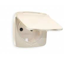 Лицевая панель для розетки с/з со шторками и крышкой Ambrella Volt Omega OP3080