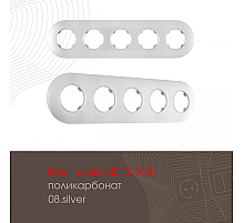 Рамка пятиместная Arte Milano 502.08-5.silver