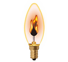 Лампа декоративная (UL-00002981) Uniel E14 3W золотистая IL-N-C35-3/RED-FLAME/E14/CL