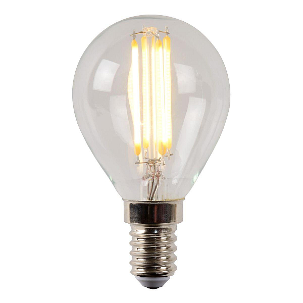 Лампа светодиодная диммируемая Lucide E14 4W 2700K прозрачная 49022/04/60