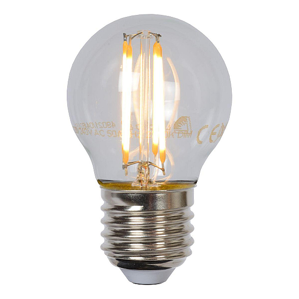 Лампа светодиодная диммируемая Lucide E27 4W 2700K прозрачная 49021/04/60