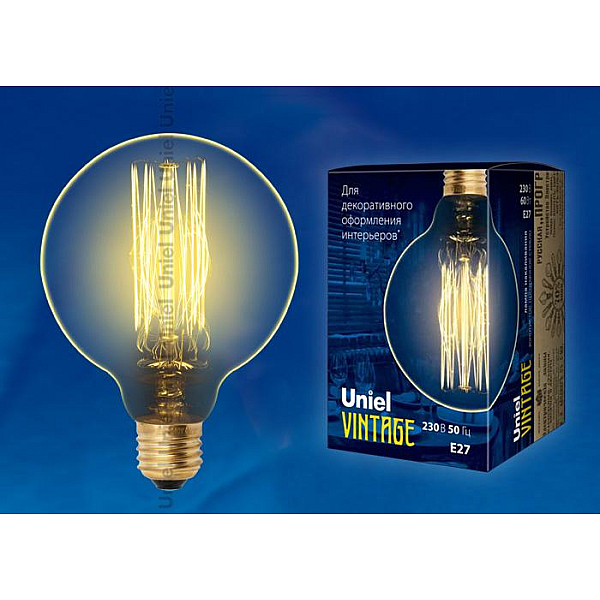Лампа накаливания Uniel E27 40W золотистая IL-V-L45A-40/GOLDEN/E27 CW01 UL-00000486