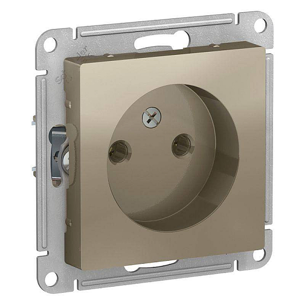 Розетка 2К Systeme Electric AtlasDesign 16A 250V шампань ATN000541