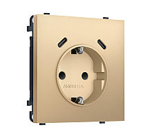 Комплект механизма электрической розетки SIGMA Золото Мягкое касание 2USB С+C 20W Ambrella Volt MS890510 (SP8905, PR165)