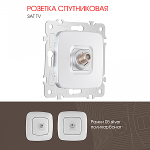 Розетка спутниковая SAT TV Arte Milano 205.42-1.silver