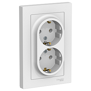 Розетка с/з двойная, 16А, в сборе Systeme Electric AtlasDesign ATN000124