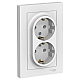 Розетка двойная 2К+З Systeme Electric AtlasDesign 16A 250V белая ATN000124