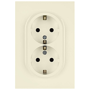 Розетка Эра Arktik 16-2104-02 двойная с заземлением 2X2P+E Schuko 16А-250В слоновая кость Б0070445