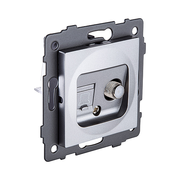 Розетка двойная спутниковая SAT + RJ45 Cat.6, серый Kollinger REA-014GY для Aspekt, Eleganz, Reflex