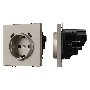Розетка зк со шторками с USB тип C+С софт-тач кашемир Arlight SCT-MUCC-SFPL-CA (250V, 16A) 061814(1)