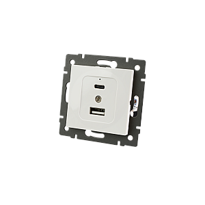 Механизм USB розетки Arlight SCT-MUAC-PL-WH-V (5V, 3A, QC4) 049839