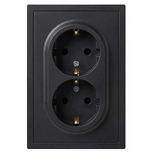 Розетка Эра Galaxy 15-2104-05 с заземлением двойная 2X2P+E Schuko 16А-250В IP20 антрацит Б0070685