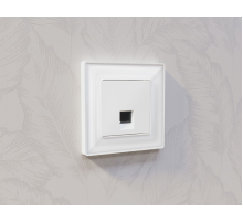 Комплект механизма компьютерной розетки RJ-45 экранированной с автоматической защитной шторкой Alfa Белый матовый Quant Ambrella Volt MA132005 (AP1320, VM185)