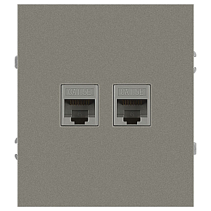 Розетка Эра Arktik 16-3108-07 информационная двойная 2XRJ45 титан Б0070490