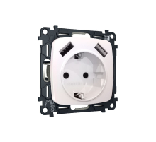 Комплект механизма розетки 2USB A+A 18W (быстрая зарядка) с/з Ambrella Volt Omega MO209010