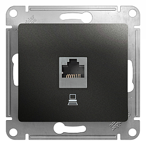 Розетка компьютерная RJ45 кат.5E Systeme Electric Glossa Антрацит GSL000781K