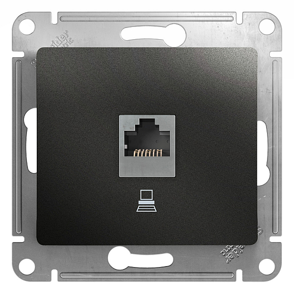 Розетка компьютерная RJ45 Systeme Electric Glossa 5e кат UTP антрацит GSL000781K