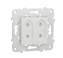 Розетка двойная Schneider Electric Unica New б/з со шторками NU503118