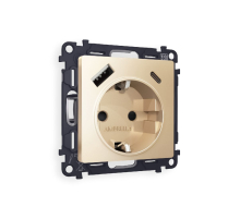 Комплект механизма розетки 2USB A+C 20W (быстрая зарядка) с/з Ambrella Volt Alfa MA610010