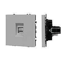 Розетка телефонная софт-тач никель Arlight SCT-MTL1-SFPL-IS (RJ-11, 4C) 061893(1)
