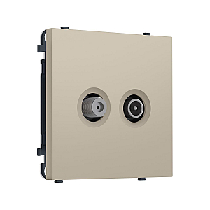 Комплект механизма розетки TV оконечной + SAT SIGMA Кашемир 5-862MHz 3.5dB/950-2150MHz 3.8dB QUANT PRO Ambrella Volt MS353310 (SP3533, PR217)
