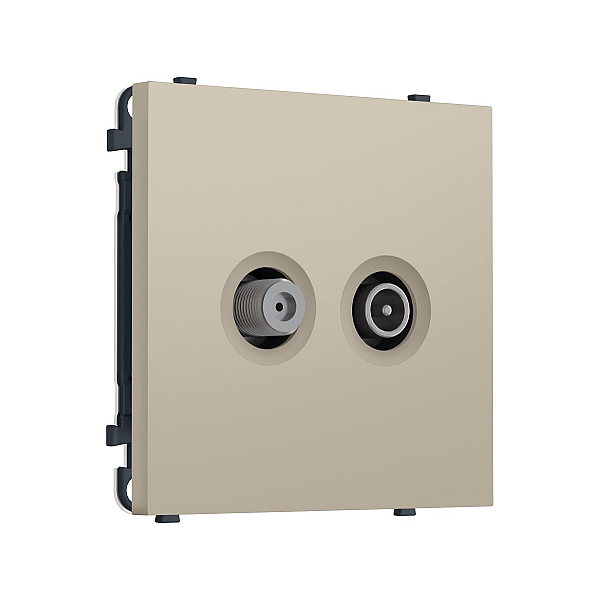 Комплект механизма розетки TV оконечной + SAT SIGMA Кашемир 5-862MHz 3.5dB/950-2150MHz 3.8dB QUANT PRO Ambrella Volt MS353310 (SP3533, PR217)