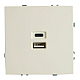 Розетка двухместная USB + Type C Stekker Эмили белый фарфор RST10-5115-01 49879