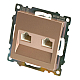 Розетка компьютерная 2-местная RJ-45 (механизм) Stekker GLS00-7109-02 Катрин, шампань 50004