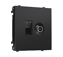 Комплект механизма розетки компьютерной + TV оконечной SIGMA Черный матовый RJ-45 Ambrella Volt MS812510 (SP8125, PR195)