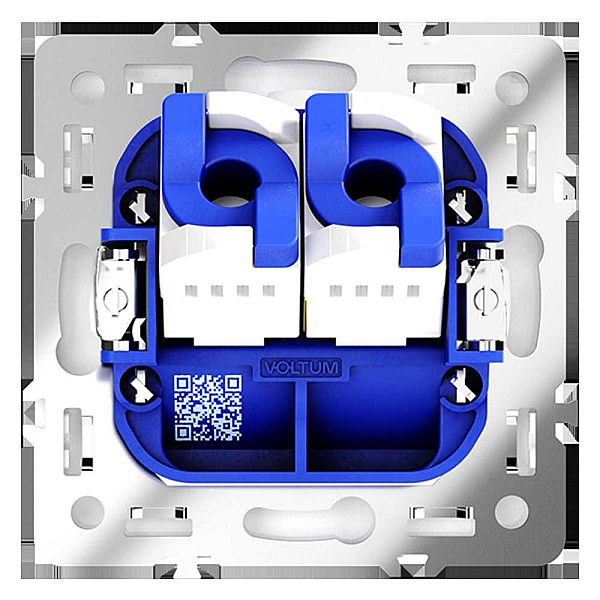Розетка компьютерная встраиваемая Voltum S70 двойная RJ45+RJ45 кат.6, (кашемир) VLS060203