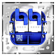 Розетка компьютерная встраиваемая Voltum S70 двойная RJ45+RJ45 кат.6, (кашемир) VLS060203