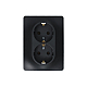 Розетка двойная 2К+З Systeme Electric Glossa 16A 250V антрацит GSL000724