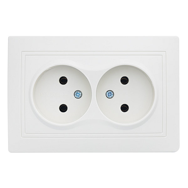 Розетка 2П двойная скрытой установки 16А 250В IP20,слоновая кость (керамика) 'Дельта' General 477267