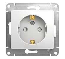 Розетка с/з со шторками Systeme Electric Glossa Бел GSL000145