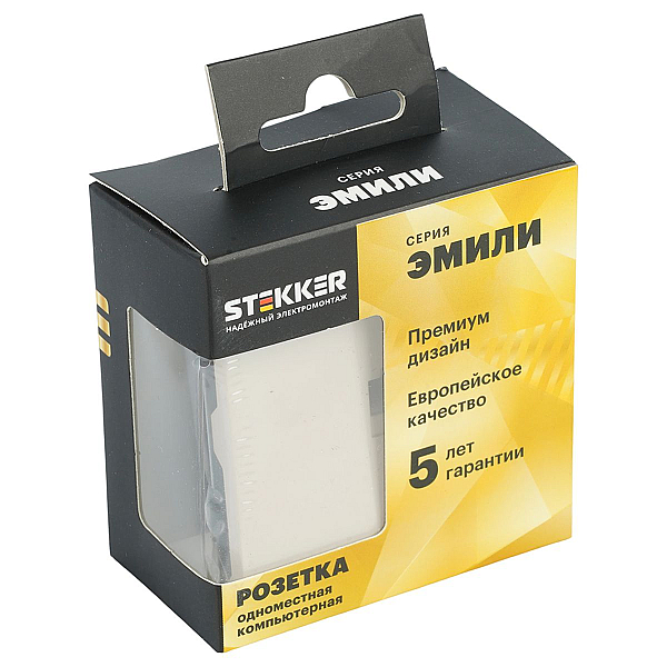 Розетка компьютерная 1-местная RJ-45 (механизм) Эмили, RST00-5117-08, кашемир, soft touch 49899