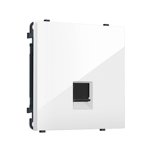 Комплект механизма компьютерной розетки SIGMA Белый глянец RJ-45 Ambrella Volt MS112010 (SP1120, PR188)